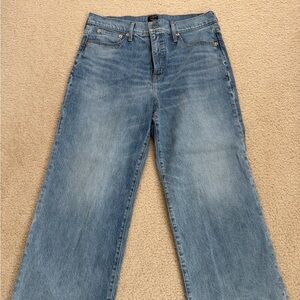 J. Crew Factory Denim Cropped Wide Leg Jeans
